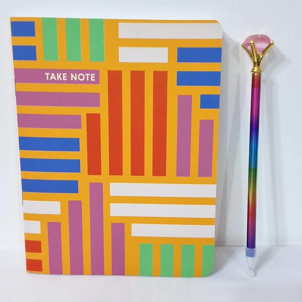 NEW Take Note Lined Journal Softcover Notebook With Matching Novelty Diamond Pen
